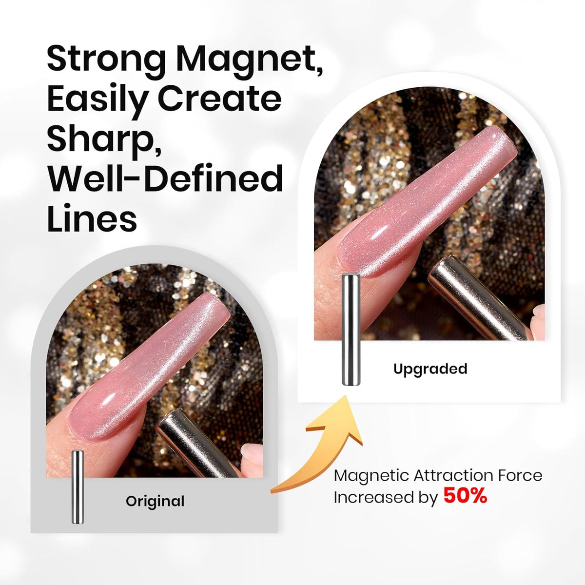 Beetles Cat Eye Gel Top Coat，2 in 1 Top Coat Gel Nail Polish & Cat Eye Magnetic Effect No Wipe - Shine Finish and Long Lasting, Soak Off LED Nail Lamp Nail Art Design Manicure Diy at Home