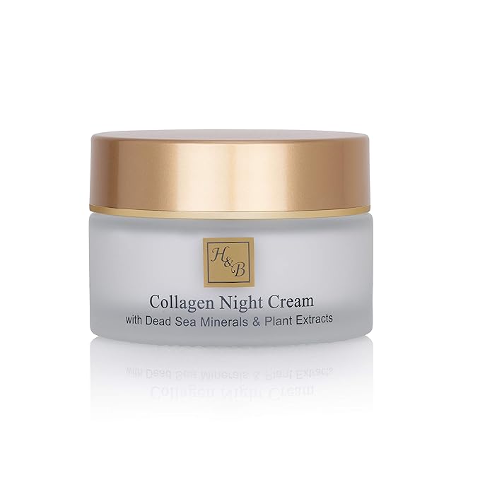 H&B HB Intensive Collagen Night Cream with Dead Sea Minerals – Anti-Aging Night Cream for Women with Aloe, Vitamin C and E & Botanical Oils – Deep Hydrating Facial Moisturizer 50ml.