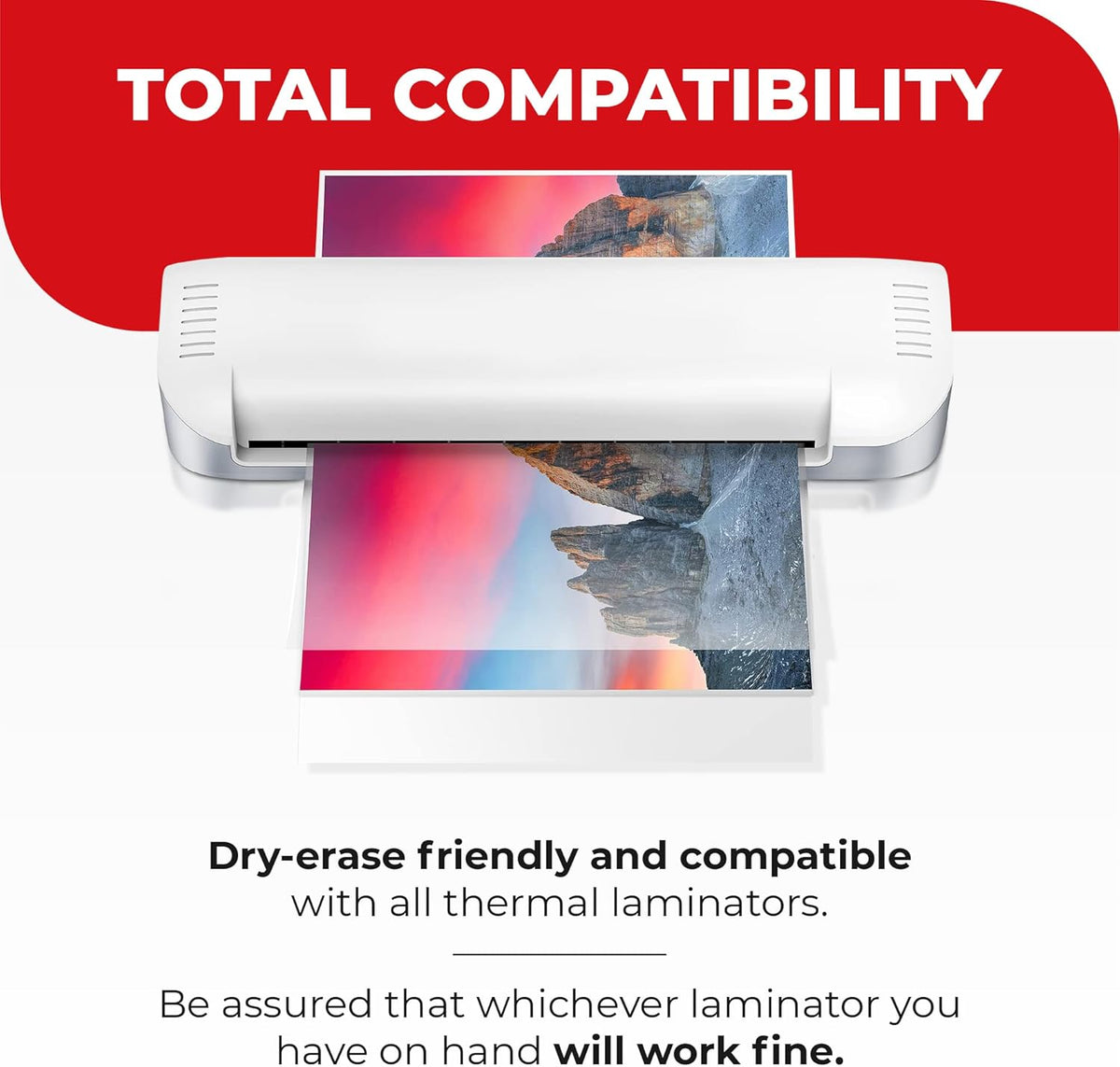 5MIL Thermal Laminating Sheets (100 Count) 9x11.5 inch, Letter Size Dry-Erase Friendly Laminating Pouches, Compatible with Laminators, Crystal Clear Laminated Finish