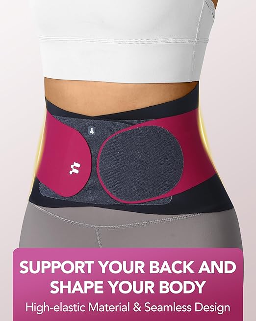 0.5mm Ultra Thin Back Brace with 3D Lumbar Pad, Seamless Yoga Fabric, Lightweight Back Brace for Lower Back Pain Women Men, Sciatica, Posture, Back Support Brace for Wearing Under Clothes