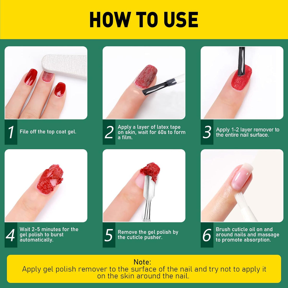 Gel Nail Polish Remover Kit, 2 Pack Gel Polish Remover with Liquid Latex, Nail Buffer and File, Cuticle Tool, Magic Gel Remover, 2-5Mins Remove Gel Polish, No Soaking Wrapping, Gifts for Women