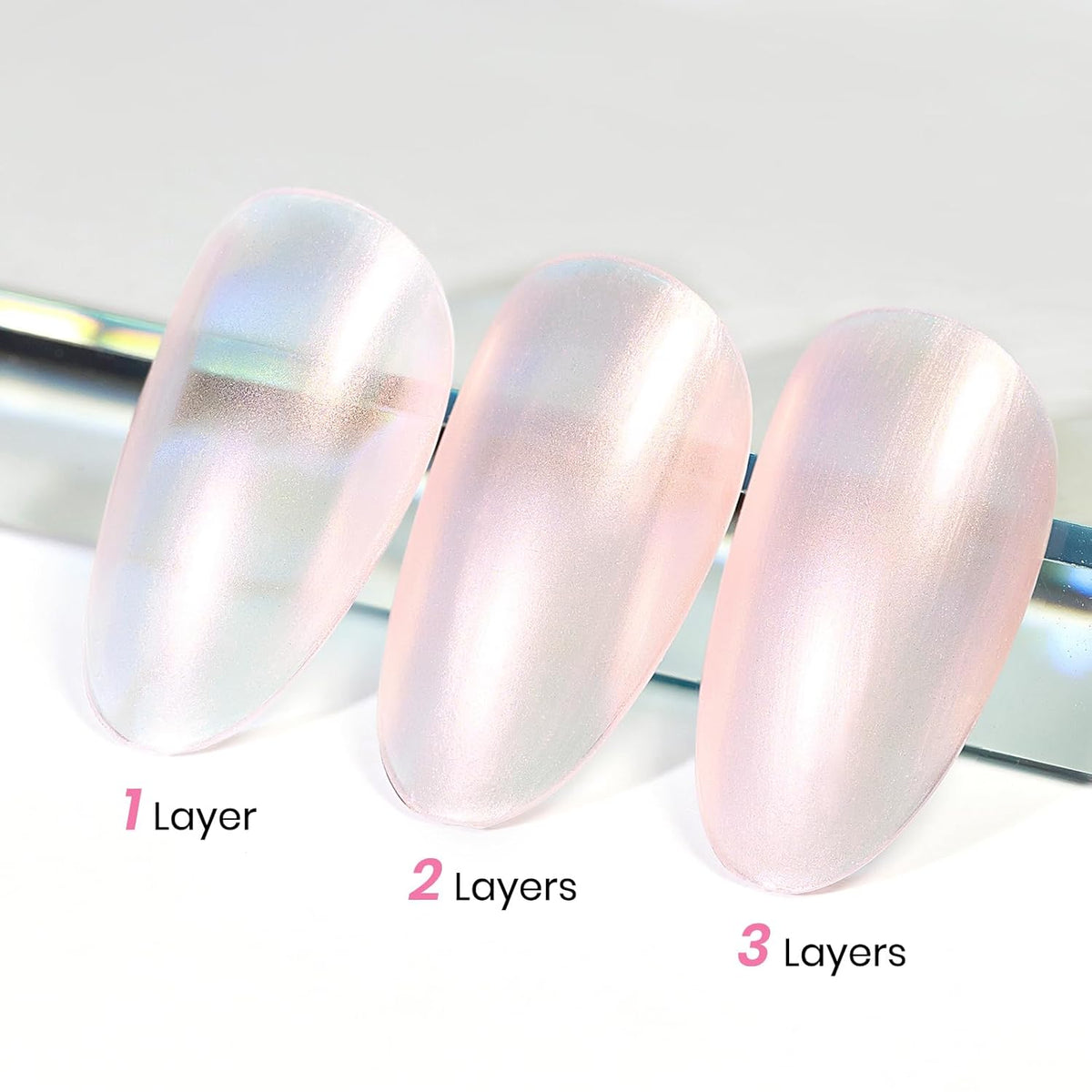 MIZHSE Nail Polish: 15Ml Mermaid Pearl Nail Polish Pink Aurora Effect Nail Polish, Fingernail and Toenail Polish Glossy Long Lasting Nail Polish Trendy DIY at Home Nail Gift Spree