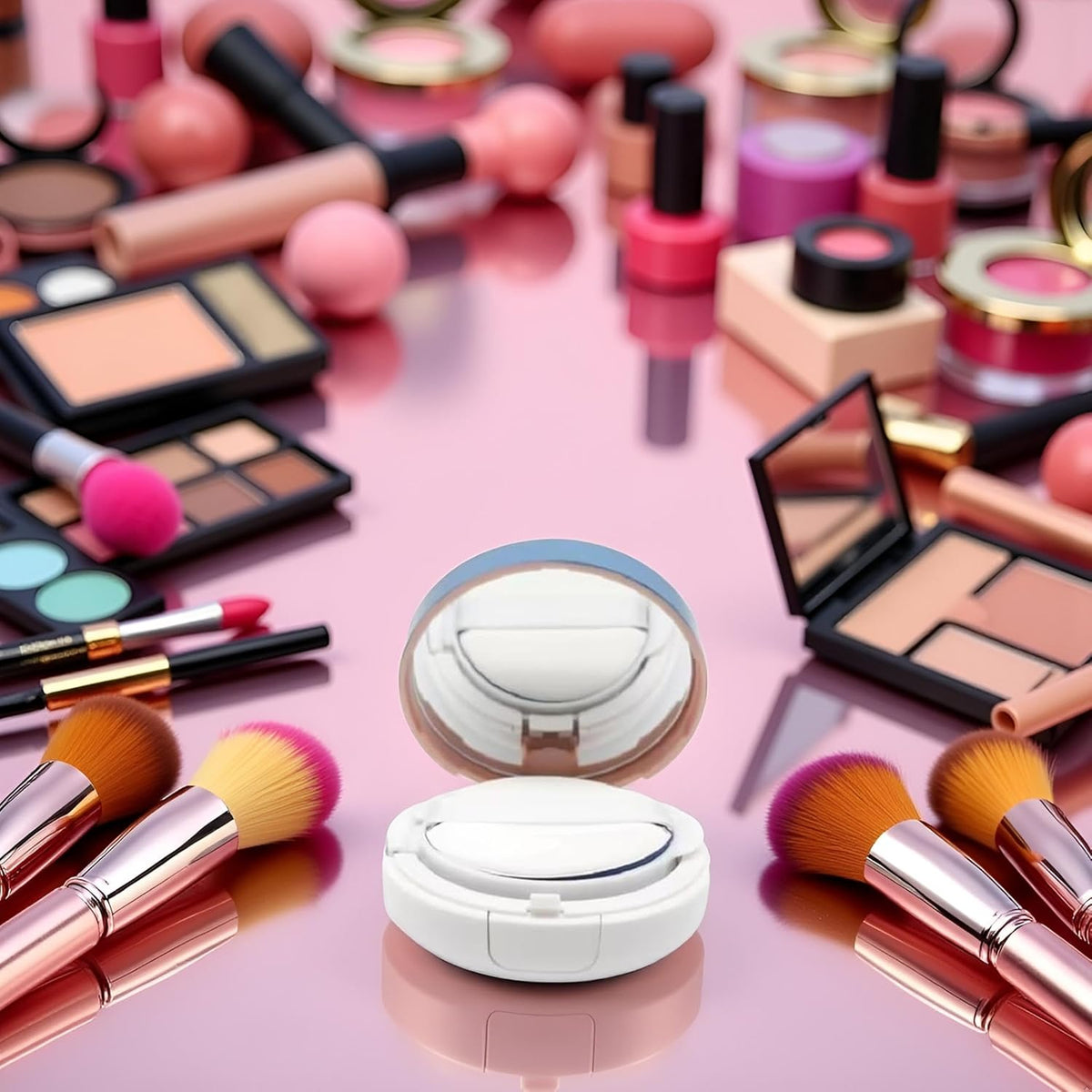 15g Gradient Color Empty Air Cushion Puff Case Container Liquid Foundation Compact Container BB CC Cream Box Makeup Cosmetic Cream Case with Powder Puff, Makeup Tools