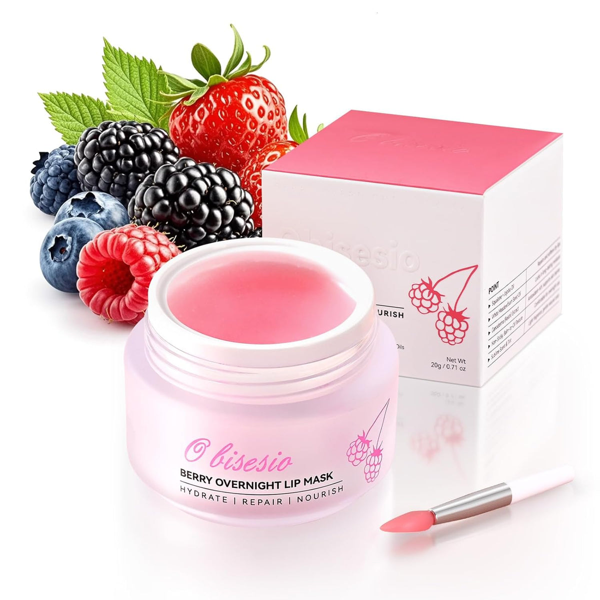 Lip Sleeping Mask,Moisturizing Lip Balm Containing Squalane and Jojoba Oil,Lip Care Cream That Provides Long-Lasting Moisture and Deep Nourishment,Fruity-Scented Lip Balm,Light and Non-Sticky.