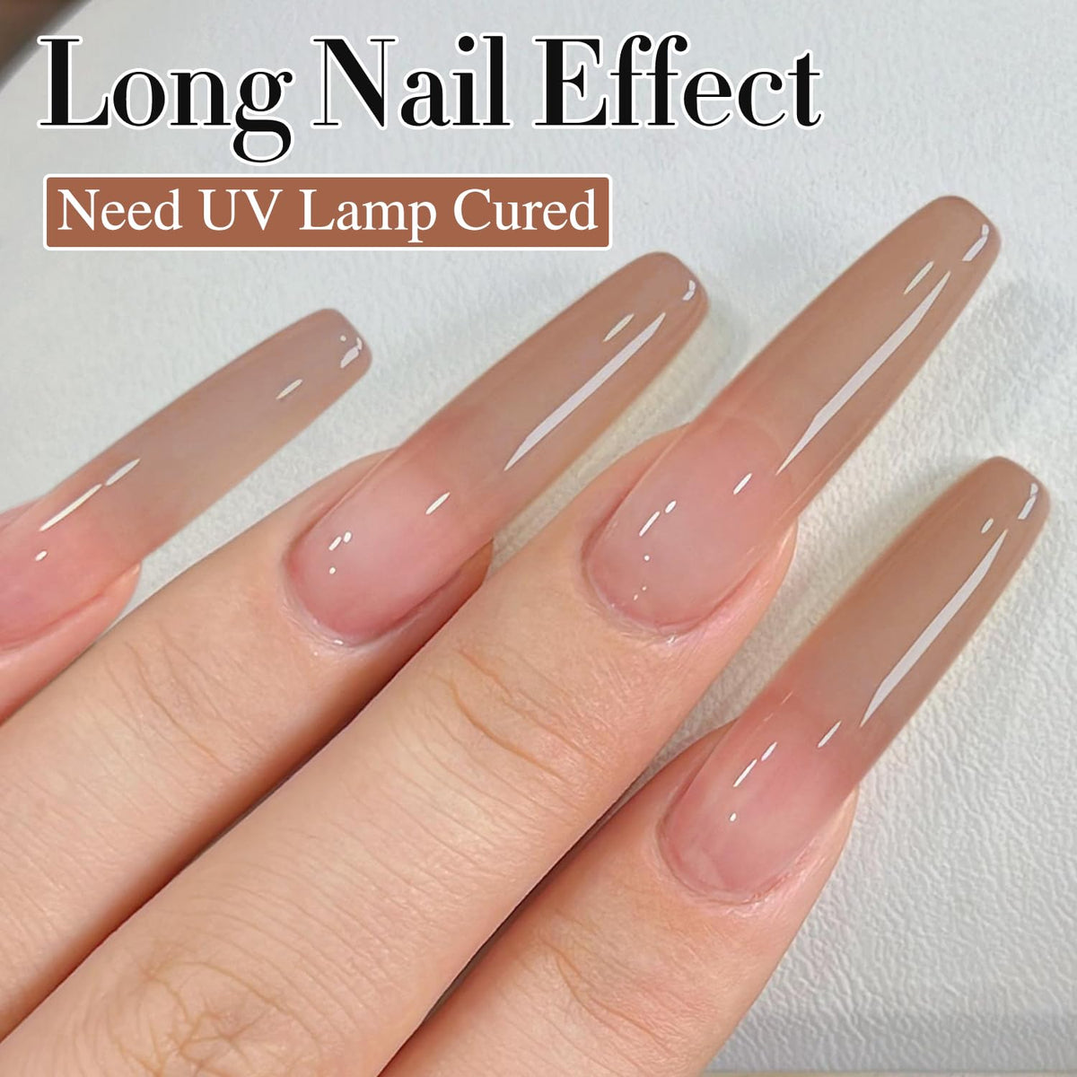 Double Rhythm 0.50 OZ Translucent Gel Polish Same Color Same Bottle Sheer Pastel Neutral Natural Milky 15 ML Jelly UV Nail Art DIY at Home (Light Brown-A1529)