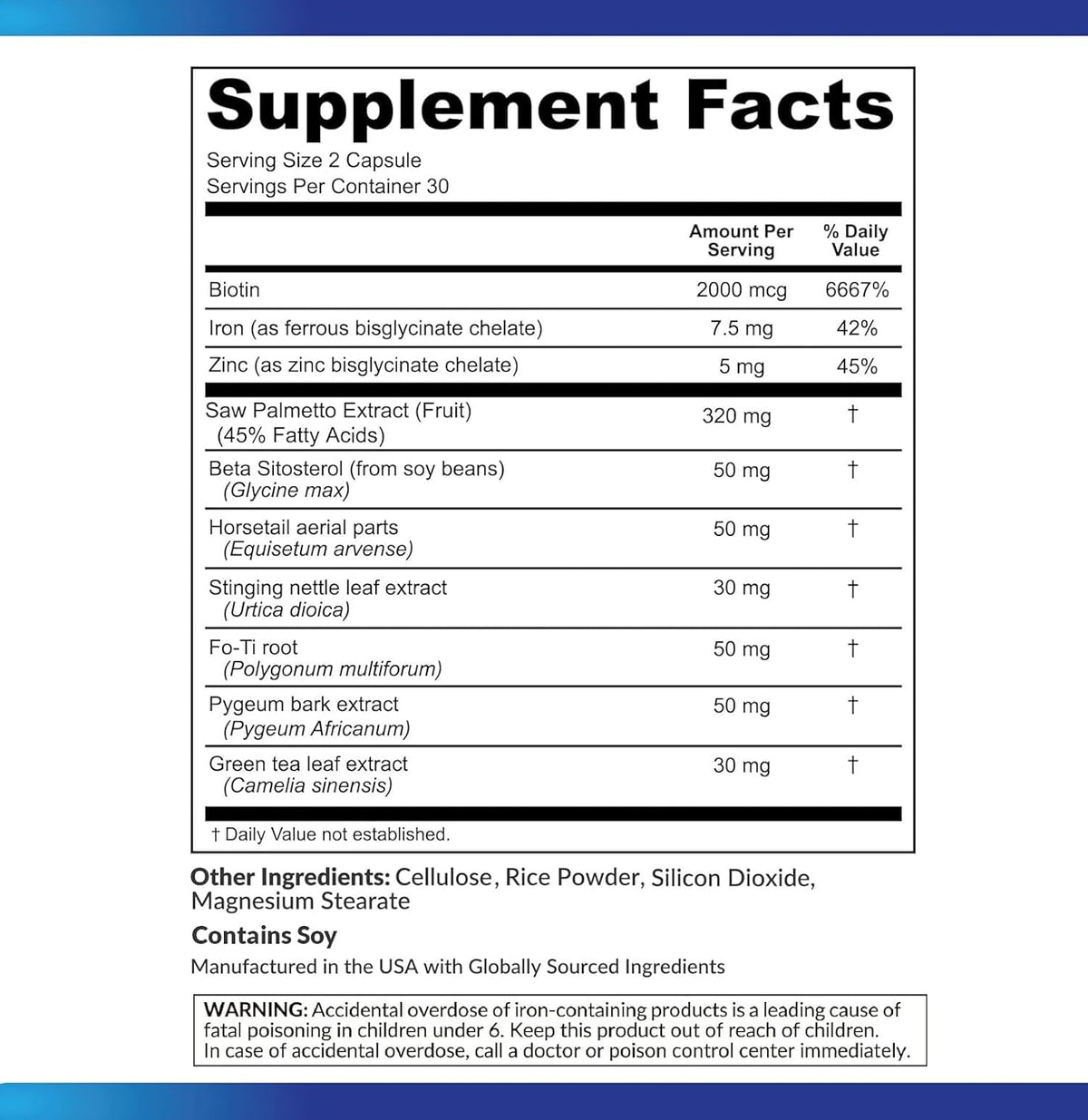 DHT Blocker Hair Growth Support Supplement - Saw Palmetto + Hair Vitamins for Women & Men - Supports Healthy Hair Growth & Thick & Strong-Hair - May Support Healthy DHT Levels - Low Loss Capsules