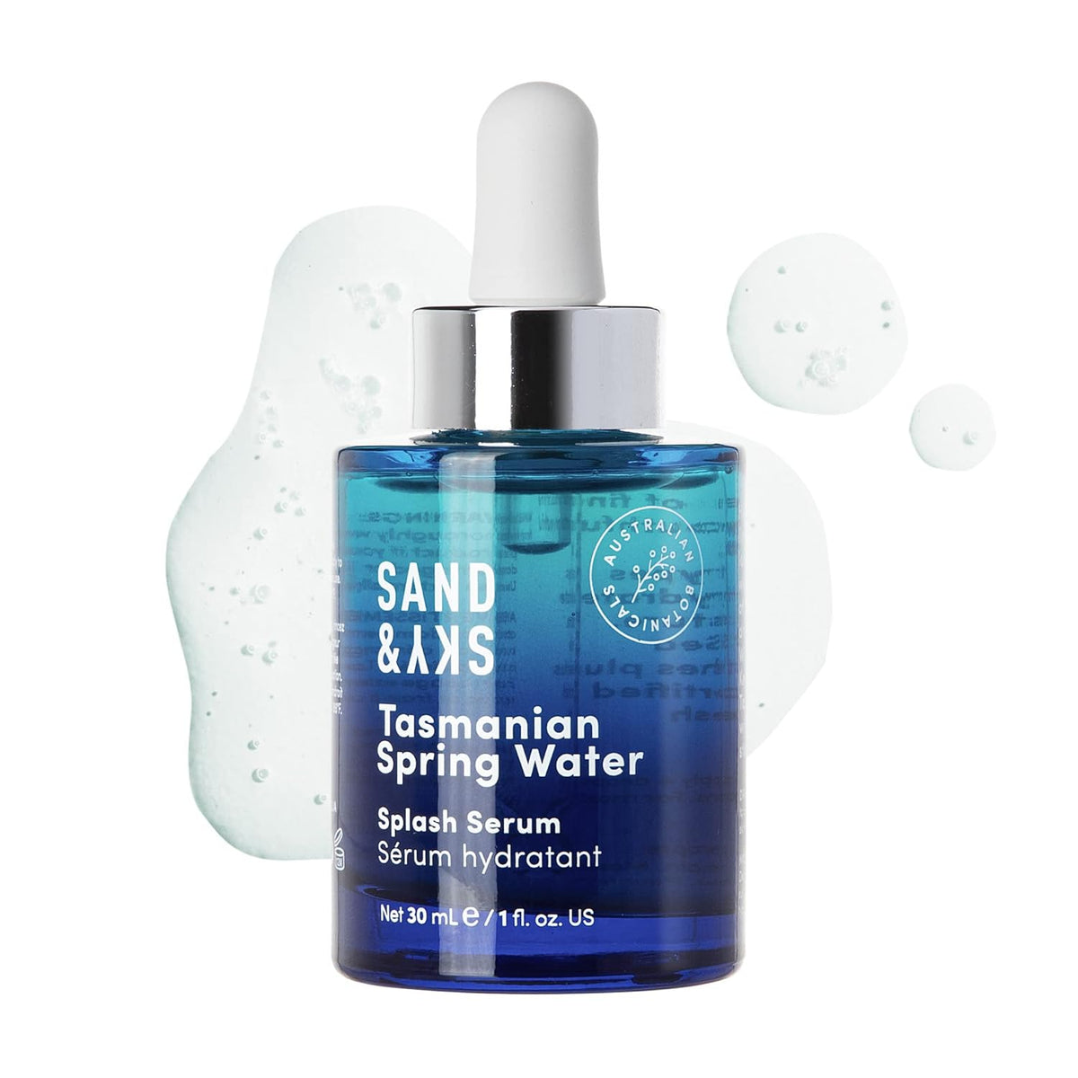 Sand & Sky Tasmanian Spring Water Hydrating Serum with Hyaluronic Acid & Probiotics - Fine Line Reducing Face Serum, Plumps Skin & Smooths Wrinkles, 1 fl oz