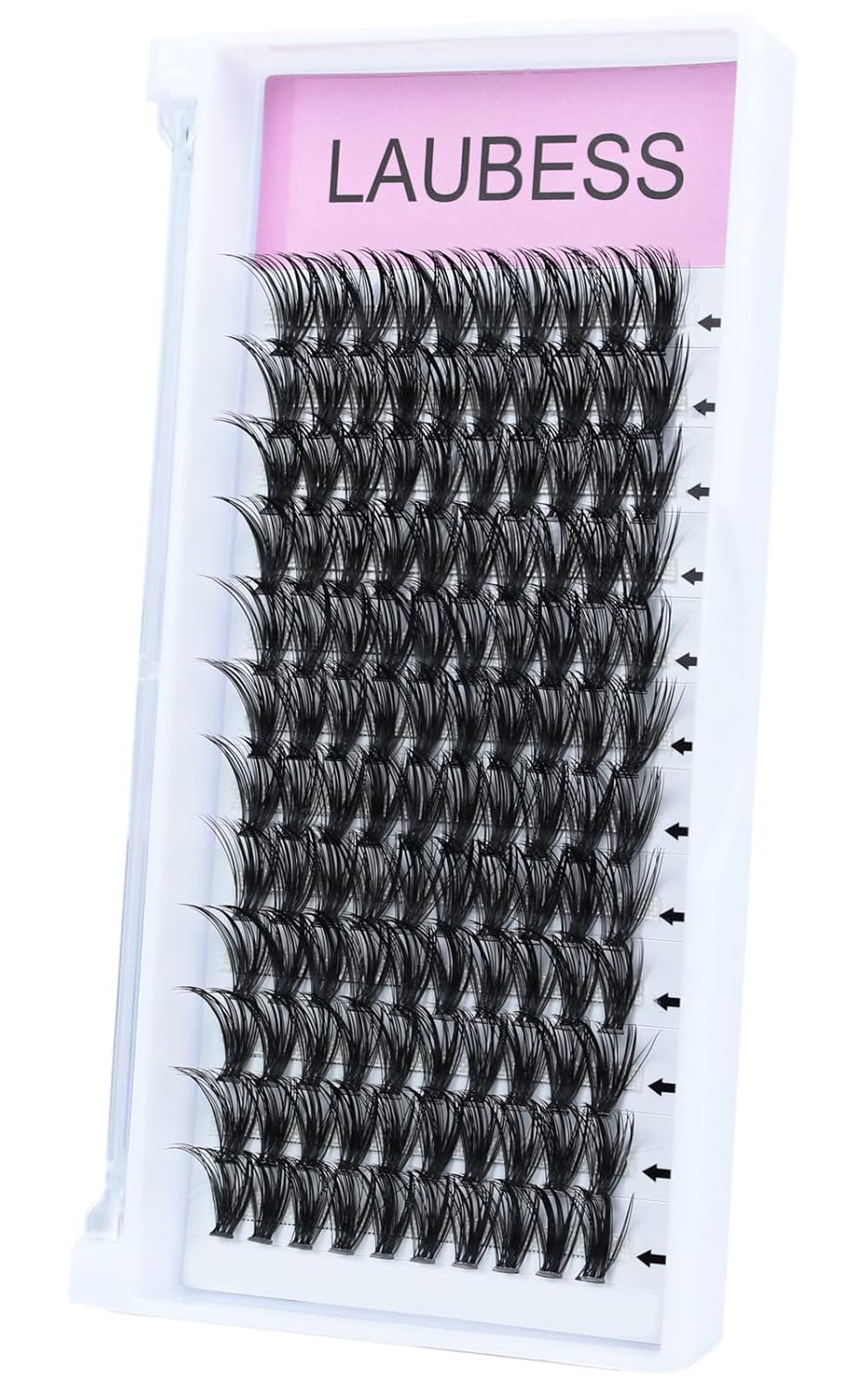 Lash Clusters LAUBESS Individual Lashes Waterproof Eyelash Clusters Mixed Tray Cluster Eyelash Extensions Soft Cluster Lashes for Beginners (40D-D-12)