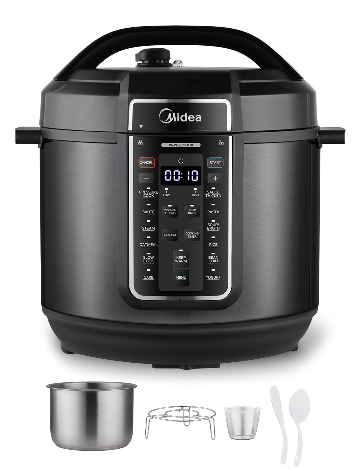 Midea WideMax 12-in-1 Electric Pressure Cooker, 6.5 Quart, 12 Presets, Multi-Functional Programmable Slow Cooker, Rice Cooker, Steamer, Sauté Pan, Cake, Yogurt, Warmer and More