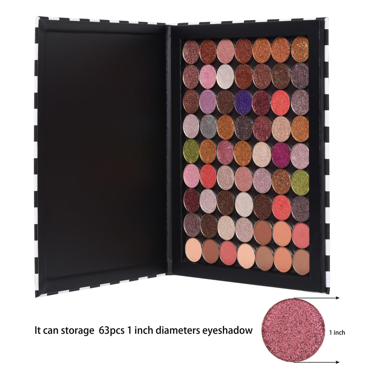 Extra Large Magnetic Palette Checkered Black Empty Makeup Palette for Eyeshadow Lipstick Blush Powder