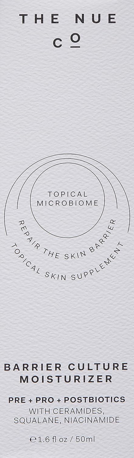 The Nue Co. BARRIER CULTURE MOISTURIZER, Hydrates Skin, pre- and probiotic with Ceramides, Peptides, Niacinamide and Squalane, For All Skin Types, Vegan, Gluten Free, 1.69 fl oz