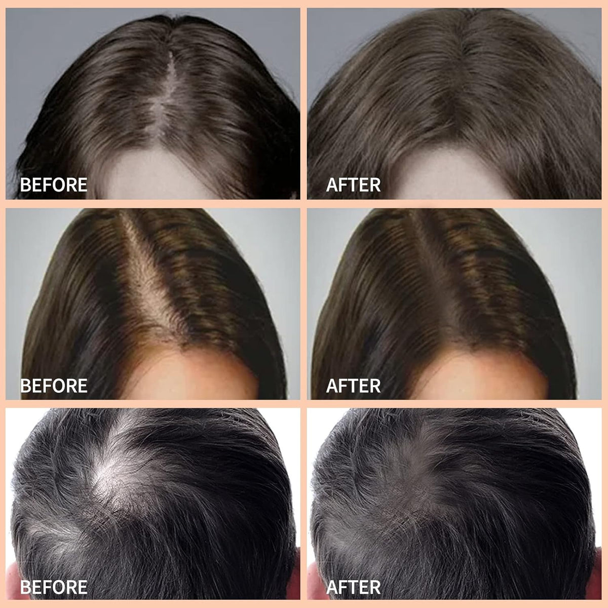 Boobeen Temporary Hair Concealer Kit - Root Touch Up Cover Gray Hair - Color Powder Brush