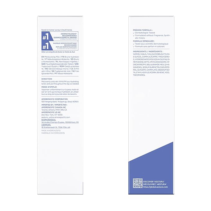 AESTURA ATOBARRIER365 Cream Mist with 10,000ppm Ceramides | Moisture Barrier Support, Ultra-Fine Moisturizing Mist, Suitable for Dry Skin, 120ML / 4.06 fl.oz.