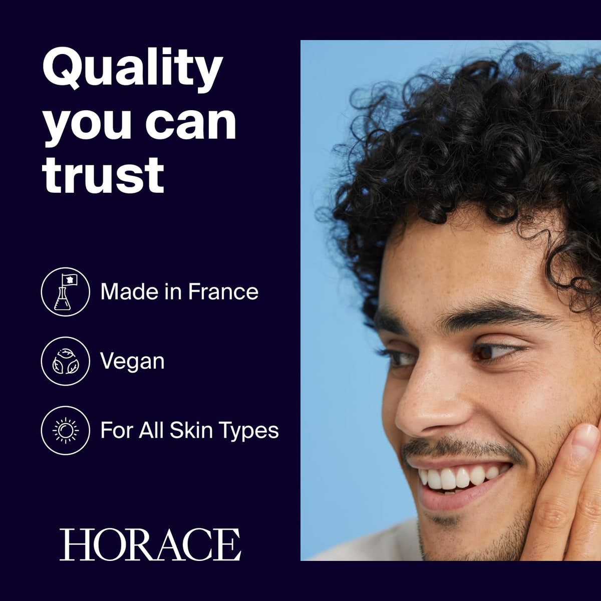 HORACE Mattifying Face Moisturizer for Men – 96.6% Organic & Natural Ingredients – No Silicones or Mineral Oils – Moisturising Cream for All Skin Types – Unscented, 75 ml