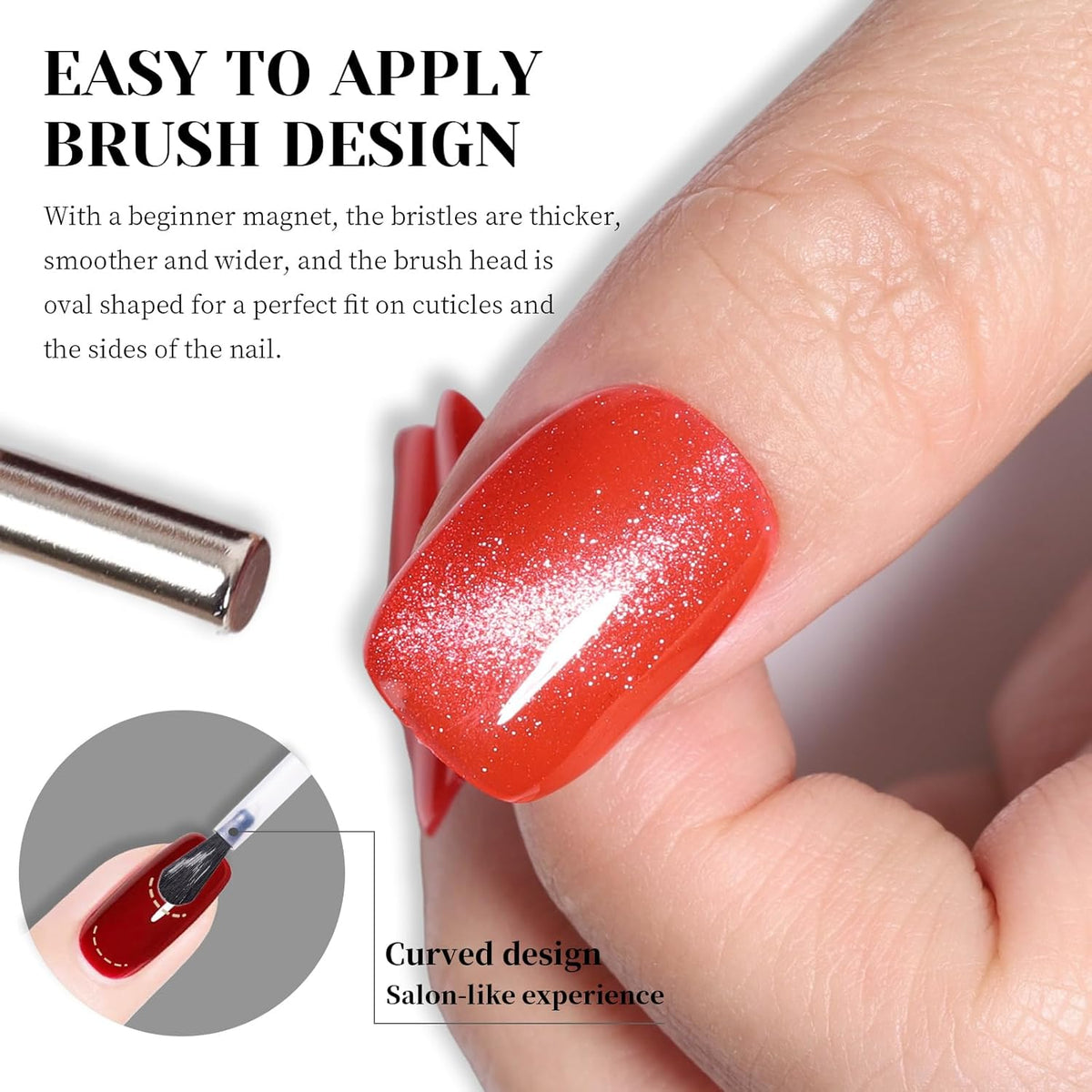Red Cat Eye Gel Nail Polish - Perfect for DIY at Home & Ideal Gift for Nail Art Lovers!