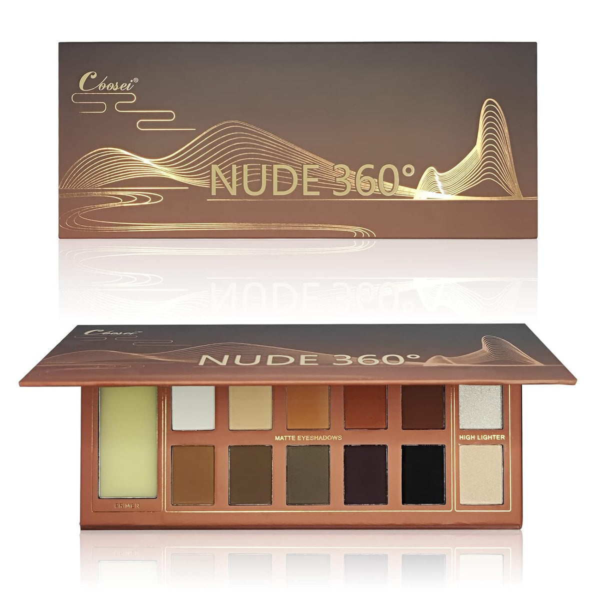 Eye Makeup Eyeshadow Palette with eye shadow primers black white highlighter Matte Shimmer Pallet 12 Natural Nude Colors Make Up Gift Kit