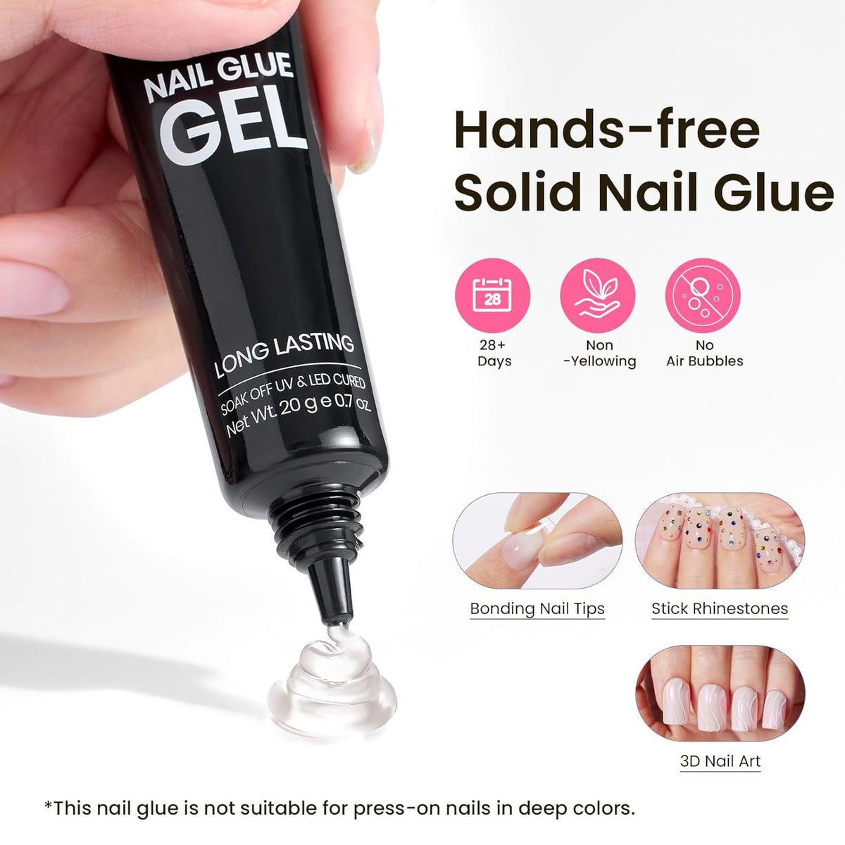 Beetles Tipex Gel Nail Kit Extra Short Square: 16 Sizes Instant Apex Nail Tips, 224 Pcs Pre-Building False Nail Tips with Tipex Nail Glue, Mini Nail Lamp-Thick Acrylic Nail Set