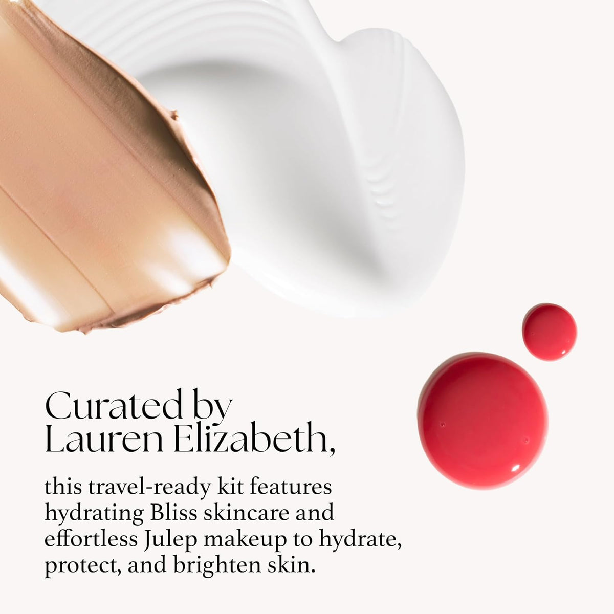 Lauren Elizabeth Bachelorette Makeup Kit | Travel Sized Hydrating Skincare & Makeup Set for Long Weekend, Bachelorette Trips, and More | Includes Julep Eyeshadow & Bliss Serum Skincare