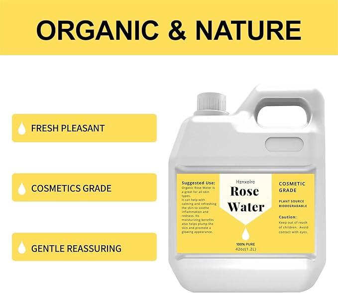 42 fl oz Rose Water for Face Hydrating Mist, 100% Pure Rose Water, Cleanses & Softens, Promotes Healthy Cell, Suitable for All Skin Types
