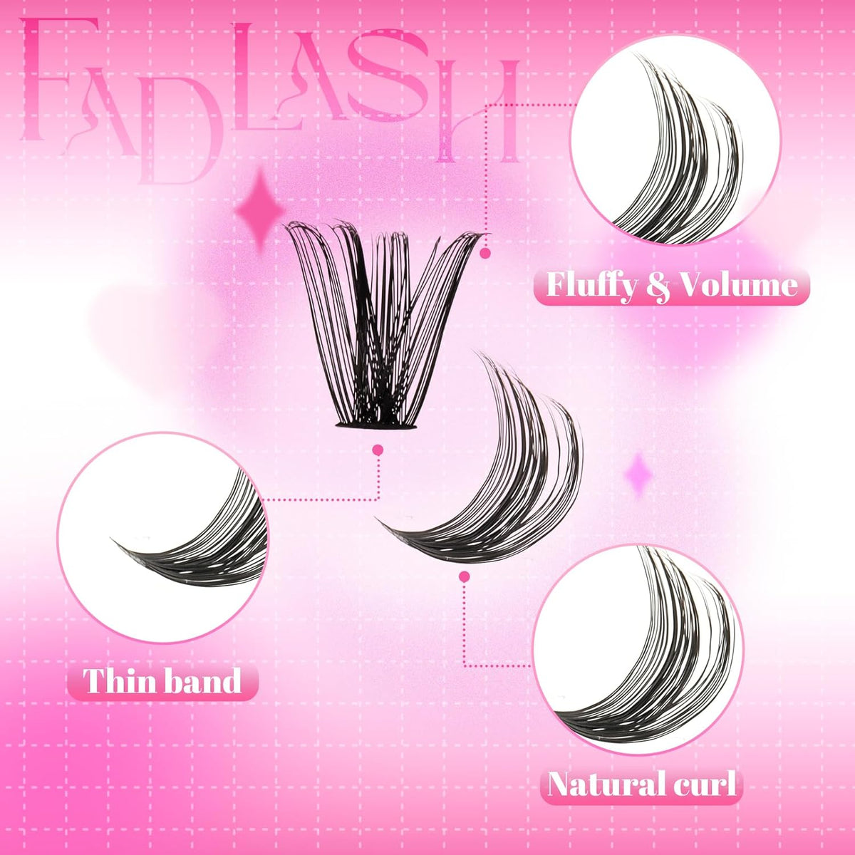 Cluster Lashes D Curl Lash Clusters 280 Pcs Lash Extension Clusters Individual Lashes Soft DIY Eyelash Extensions Mixed Tray Eyelash Clusters Natural Look (60D-0.07D, 8-16mm)