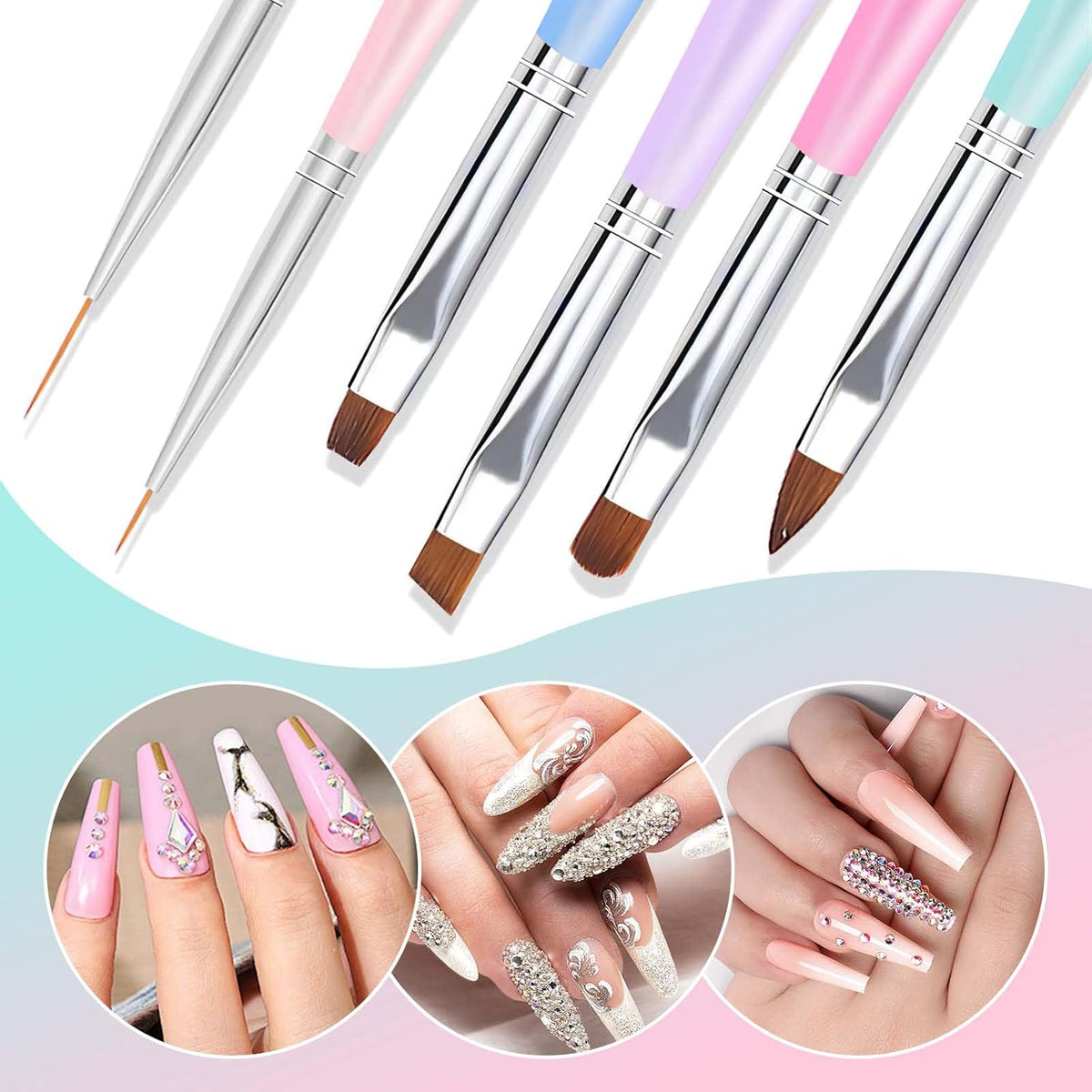 Nail Art Sculpture Pen: Silicone Nail Art Brushes for Gel, Acrylic Nails, Foil Carving, Drawing & Shaping – Ideal Nail Art Tools for Home and Salon Use