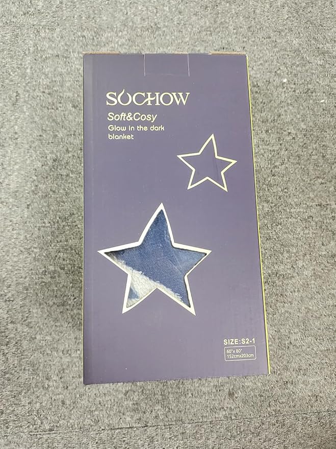 SOCHOW Glow in The Dark Throw Blanket 60 x 80 Inches, Jurassic Dinosaur Pattern Soft Cozy Flannel Fleece Blanket for Sons Daughters, All Seasons Navy Blue Presents Blanket for Preteens Teens