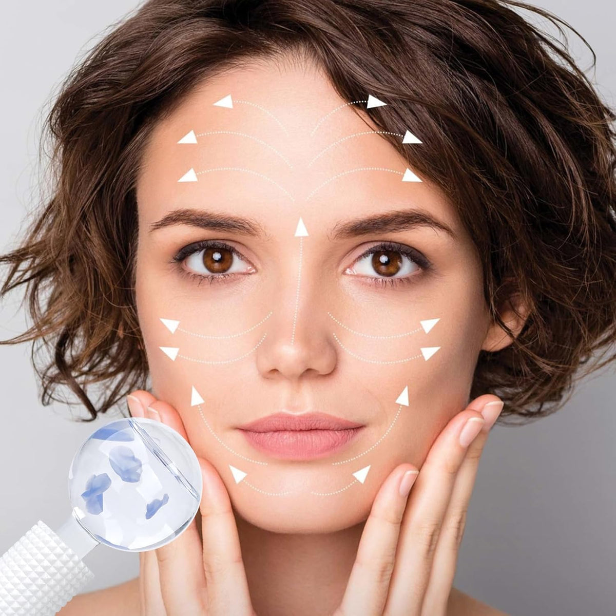 Ice Globes & Ice Roller for Face and Eyes - Facial Massage Tools for Skin Care, Reduce Wrinkles & Puffiness, Cooling Globes & Roller Ball for Glowing Skin 2PCS (Blue)