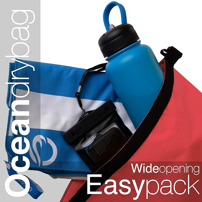 Oceandrybag - Waterproof Dry Bag Backpack - Floating Dry Sack Portable for Kayaking, Beach, Rafting, Boating, Hiking, Camping, Fishing with Waterproof Phone Case