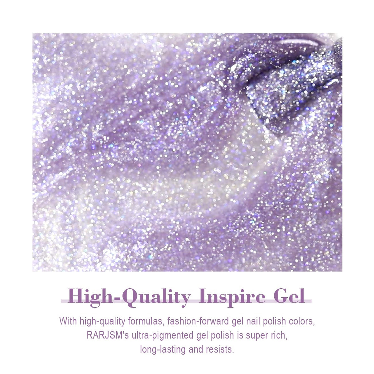 RARJSM Cat Eye Gel Nail Polish Aurora Violet Purple Velvet Silver Glitter Universal Galaxy Shimmer Ice Gel Polish with Magnet Stick Single Bottle 15ml LED UV Curing Requires Soak Off Salon Home