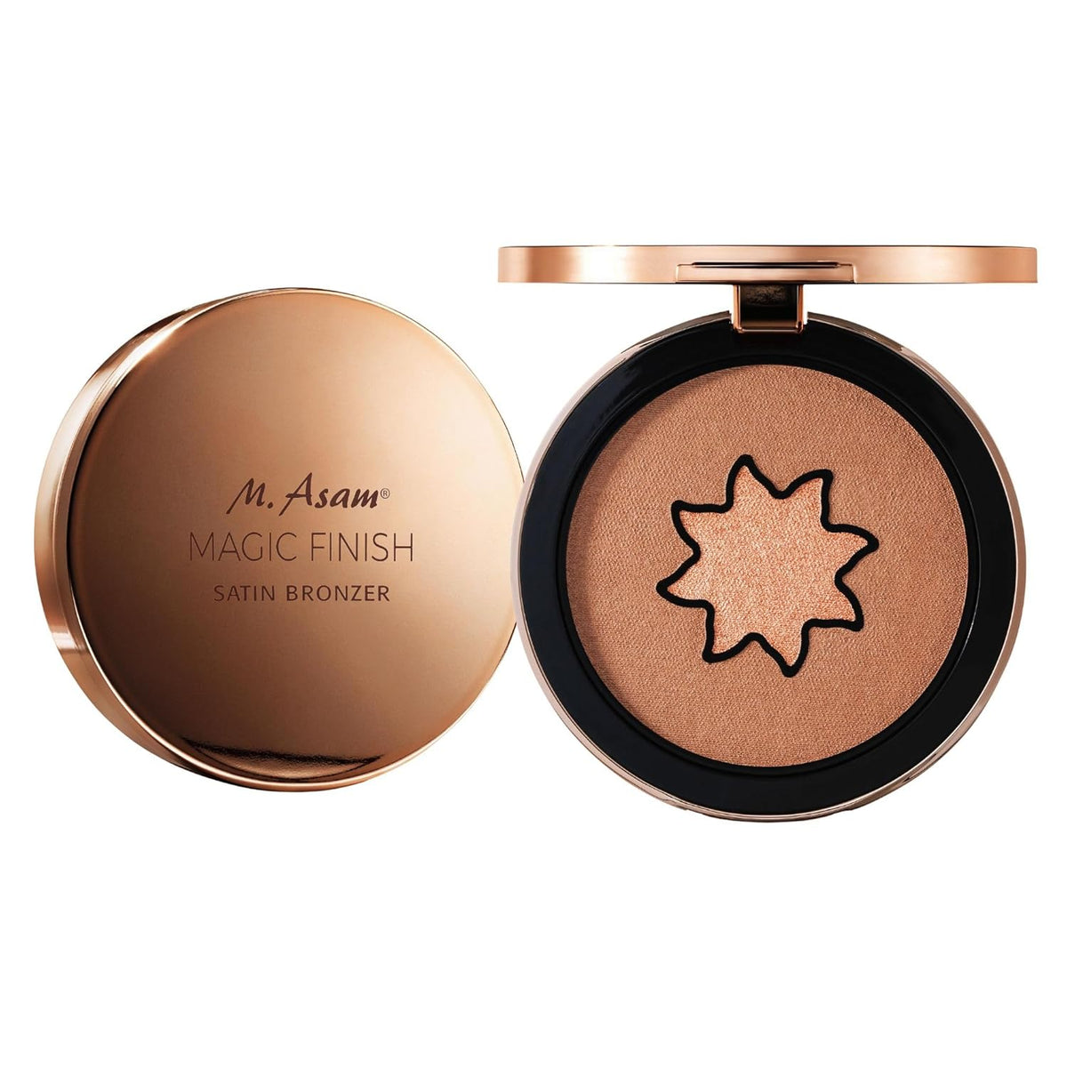 M. Asam MAGIC FINISH Satin Bronzer Amber & Walnut (0.22 oz) - 4-in-1 Bronzer Powder, Satin-Touch Texture, Creamy-Soft with Ultra-Fine Color Pigments, Vegan & Silicone-Free