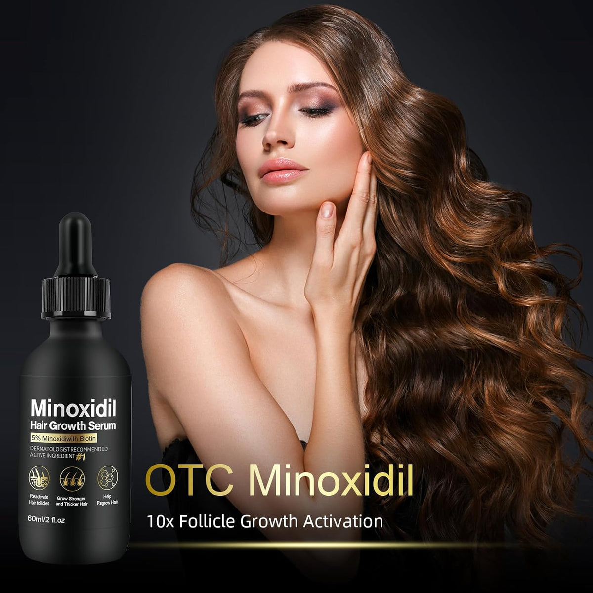 5% Minoxidil for Women Hair Growth - Hair Regrowth Treatment for Men and Women - Minoxidil Hair Growth Serum for Fuller, Thicker Hair