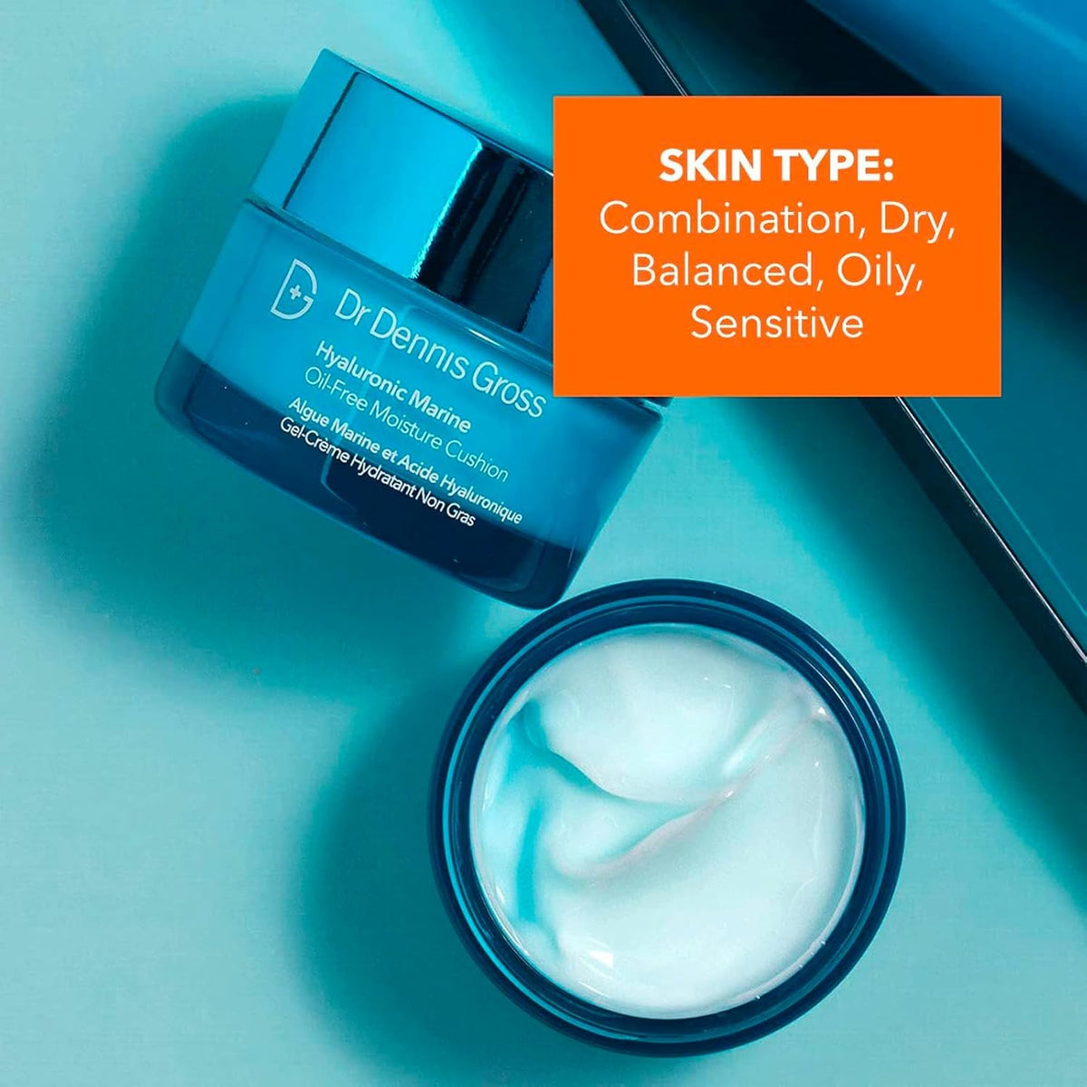Dr Dennis Gross Hyaluronic Marine™ Oil-Free Moisture Cushion: for Dull, Dehydrated or Dry Skin, 2 fl oz