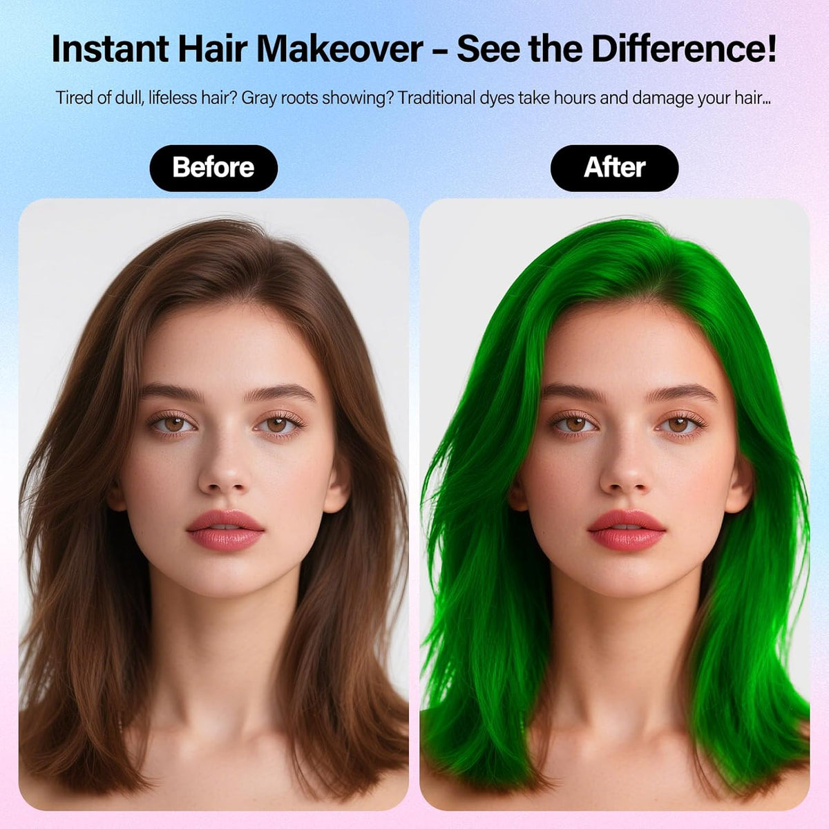 Temporary Hair Color Spray For Kids Women Men, Washable Hair Dye Spray One-Day Hair Color Wax For Cosplay Party DIY, Christmas Party, Halloween Crazy Hair Day (Green, 4.06 oz)