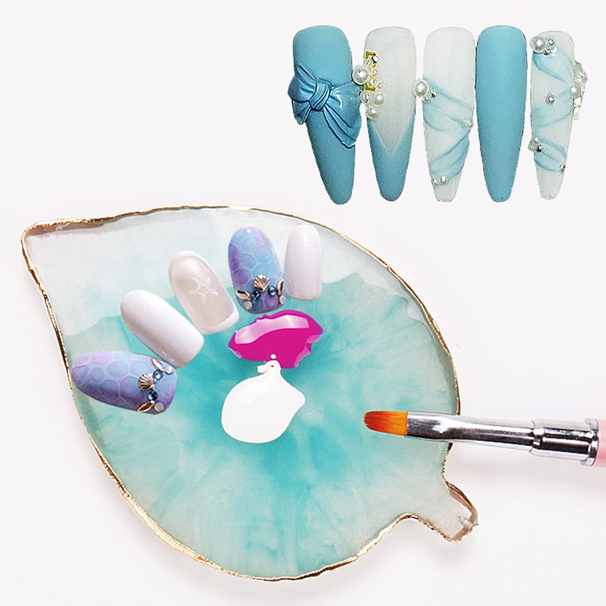 1 Piece Nail Art Palette Nail Polish Palette Mixing Palette Makeup Plate Nail Plates for Nail Art Nail Tip Holder Nail Art Display