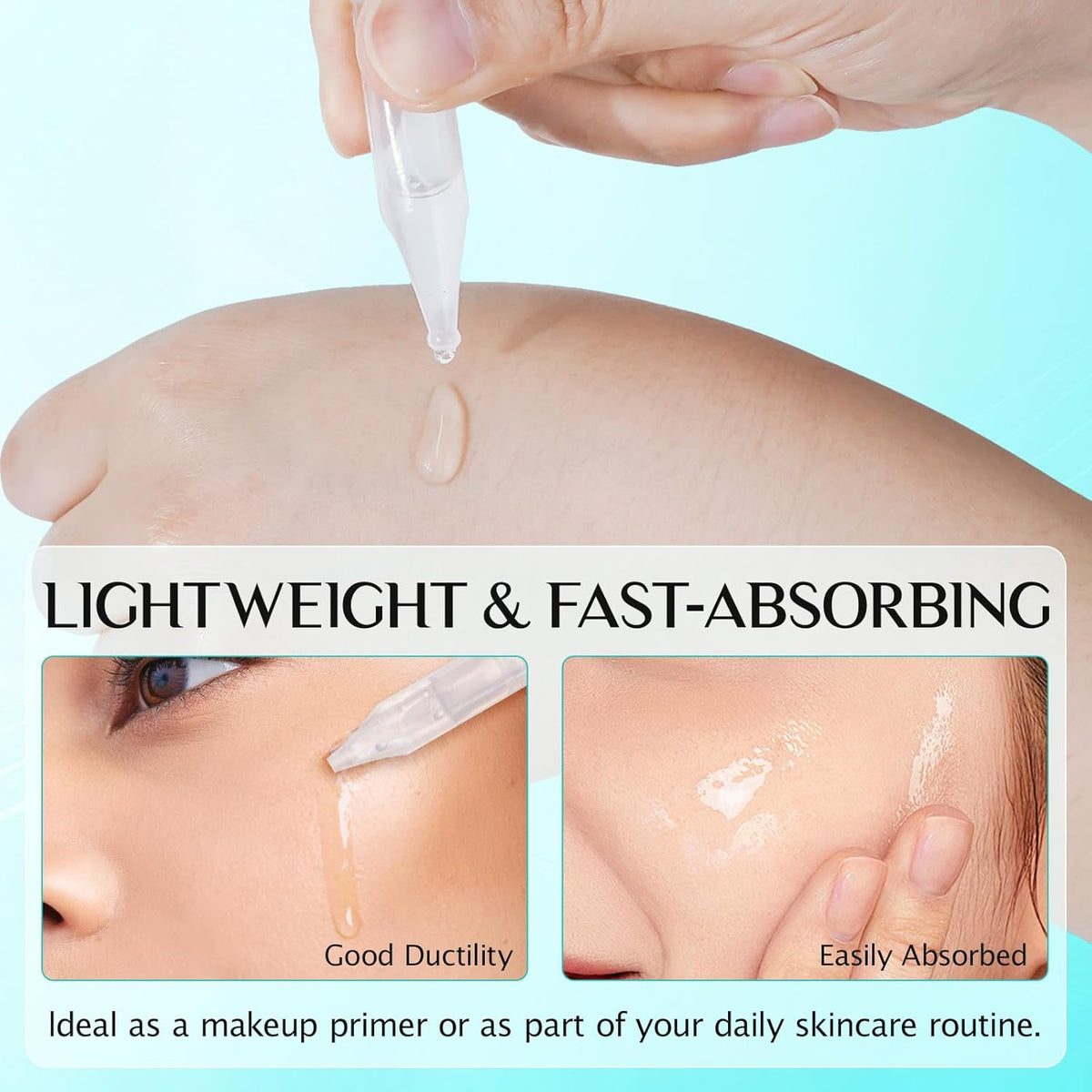 3% Hyaluronic Acid Serum for Face,Ultra-Hydrating Hyaluronic Acid Serum Tube Smooth Skin Deep Moisturizing Facial Serum for Anti-Aging with 30 Pcs Single-Use Vials Design
