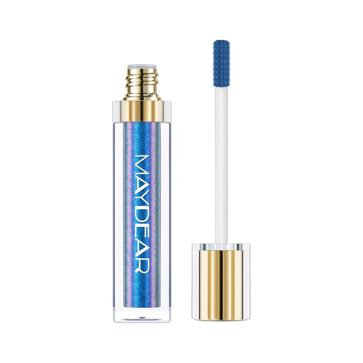 Maydear Chameleon Lipstick High Pigmented Multichrome Lipstick, Long-Lasting Metallic Shine Lip Gloss, Full-Coverage Rainbow Lip Color for Women, Blue Cyan (03)