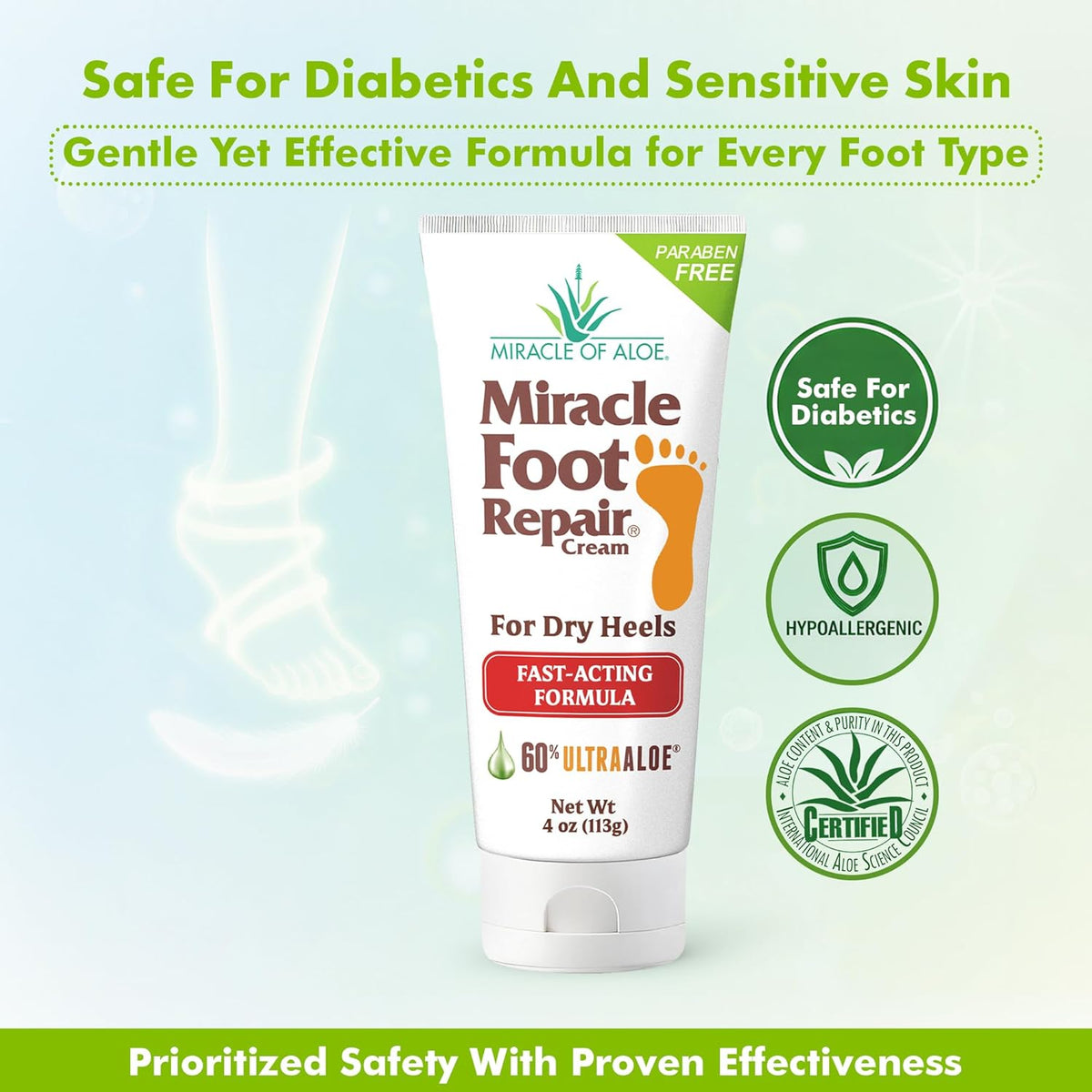 Aloe Vera Lotion & Foot Cream Combo – Aloe All Over 1 oz + Foot Repair 4 oz – Soothing Aloe Lotion for Dry Skin, Hands, Heels & Body – Diabetic-Safe Foot Cream for Cracked Feet