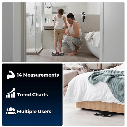 COUNTO Smart Scale- Digital Scale Measuring Body Parameters| Smart Bluetooth Body Fat Measurement Device, Body Composition Monitor with Smart App| Bathroom Scales Accurate for Bmi Muscle