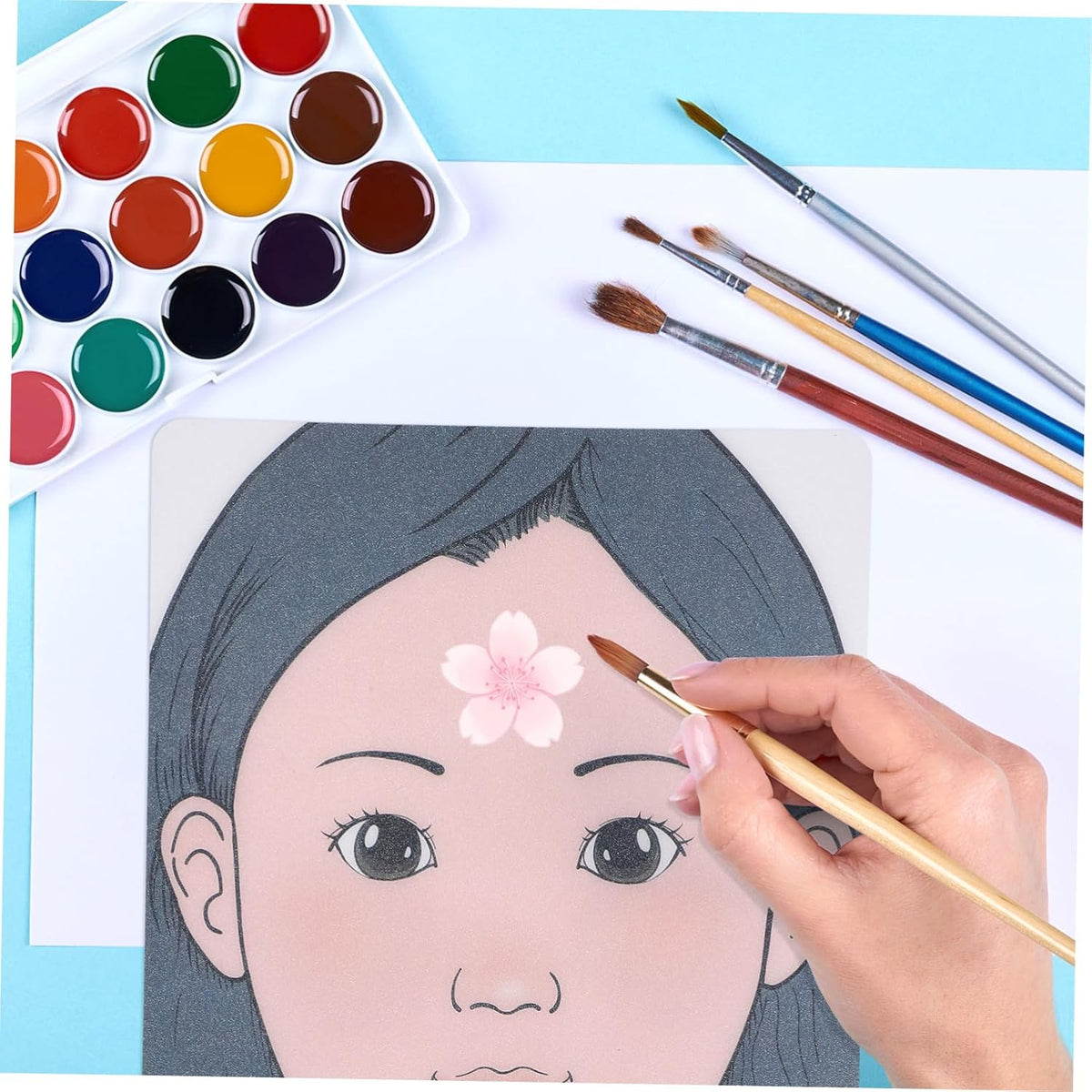 ADOCARN 2pcs Makeup Practice Board Makeup Training Face Colored Makeup Template Painting Exercise Template Cosmetic Makeup Template Eyelid Face Board Double Eyelid Plastic Child Face Paint