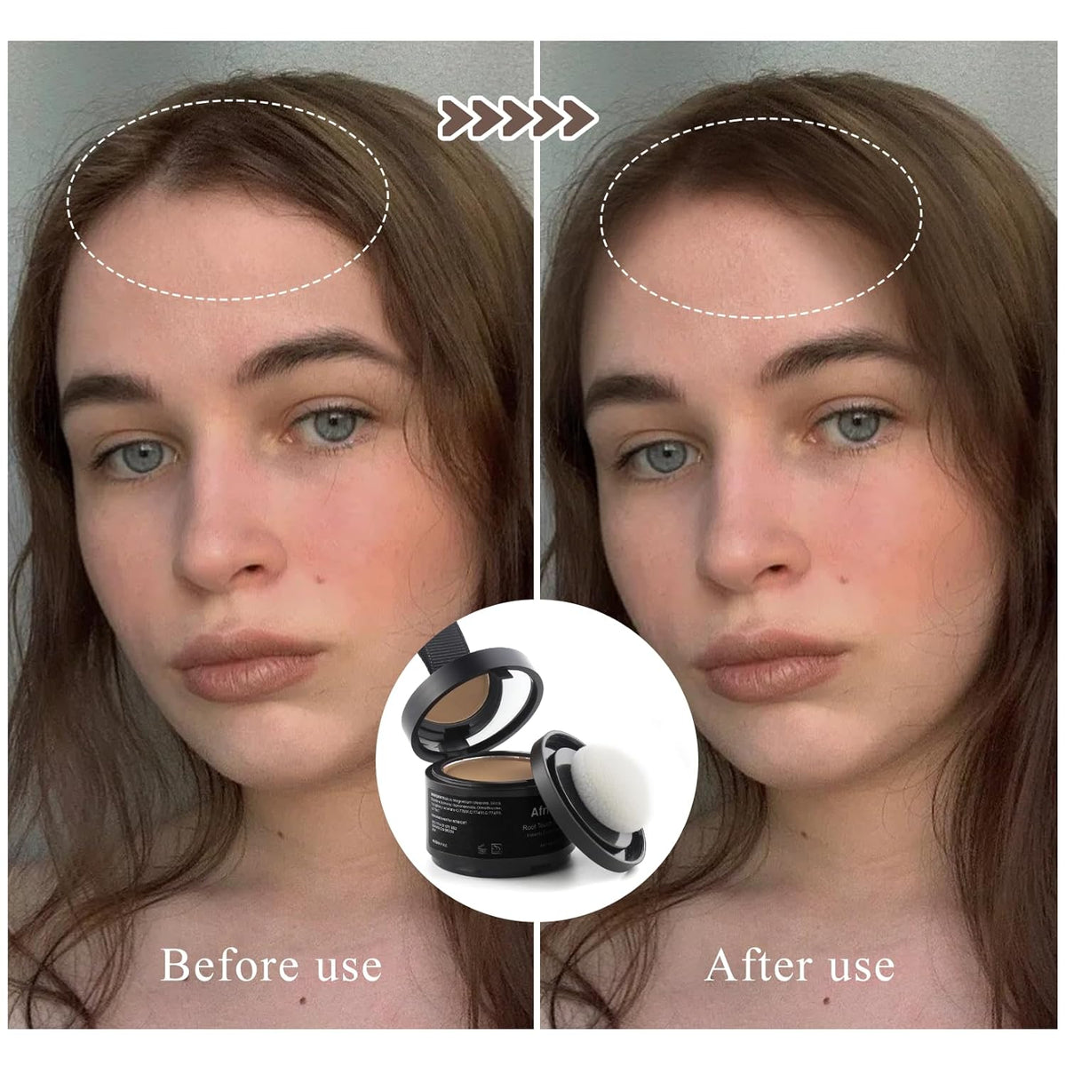Instant Hairline Powder, Root Touch Up Hair Color for Gray Coverage and Thinning Hair, Root Cover Up Conceals Hair Loss & Bald Spots, Natural and Non-Greasy Hair Color for Women & Men, Brown