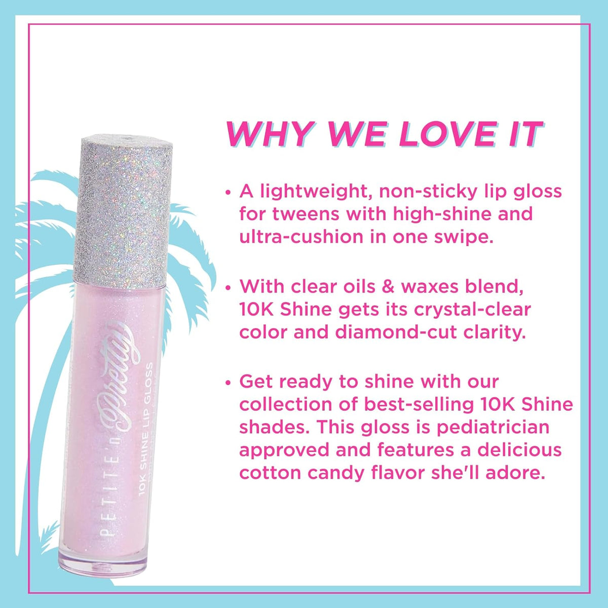 Petite 'N Pretty 10K Shine Lip Gloss for Girls (Shell Shocked) - Makeup for Kids, Tweens, Teens - High Shine, Soft, Hydrating, Lightweight, Made in the USA