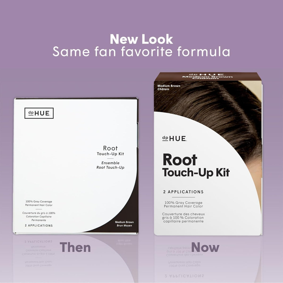 dpHUE Root Touch-Up Kit, Medium Brown - Permanent Hair Color for Gray Coverage - Includes Two Applications - Paraben, SLS & SLES Sulfate Free - Leaping Bunny Certified