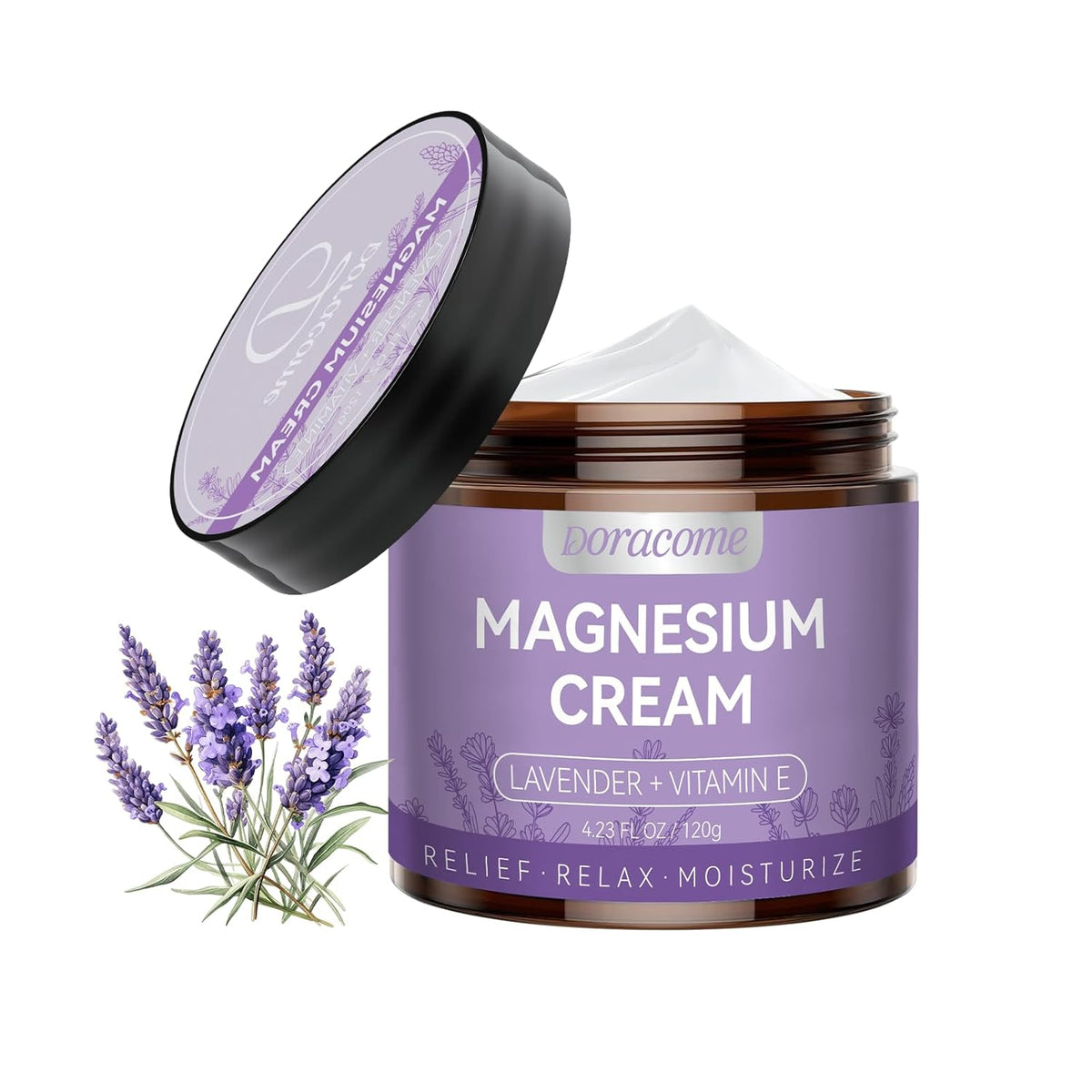 Magnesium Lotion | Magnesium Cream for All skin types, Bedtime Routine, Fast-Absorbing Non-Greasy, Unscented, for Legs, Calves & Feet, 4.23 oz
