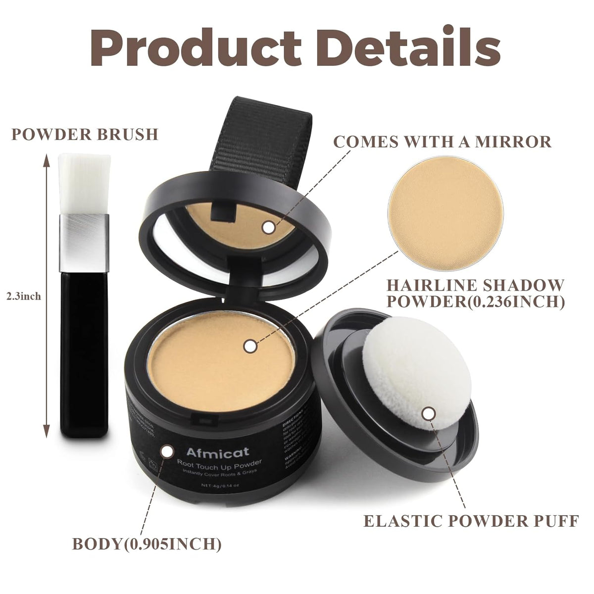 Instant Hairline Powder, Root Touch Up Hair Color for Gray Coverage and Thinning Hair, Root Cover Up Conceals Hair Loss & Bald Spots, Natural and Non-Greasy Hair Color for Women & Men, Light-Blonde