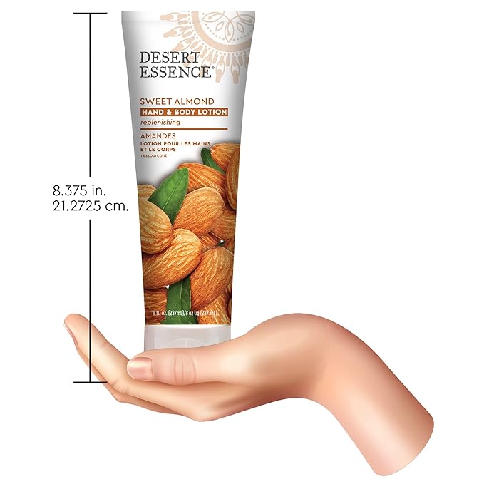 Desert Essence Hand and Body Lotion, Sweet Almond, 8 oz