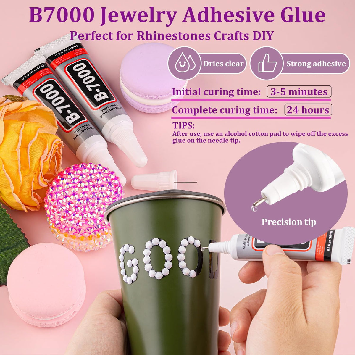 30000Pcs White Rhinestones for Bedazzling with B7000 Jewelry Glue, Bedazzler Kit Flatback Gems, Resin Rhinestones for Crafting Crafts Clothing Shoes Fabric Nail Art Assorted Size 2/3/4/5/6mm