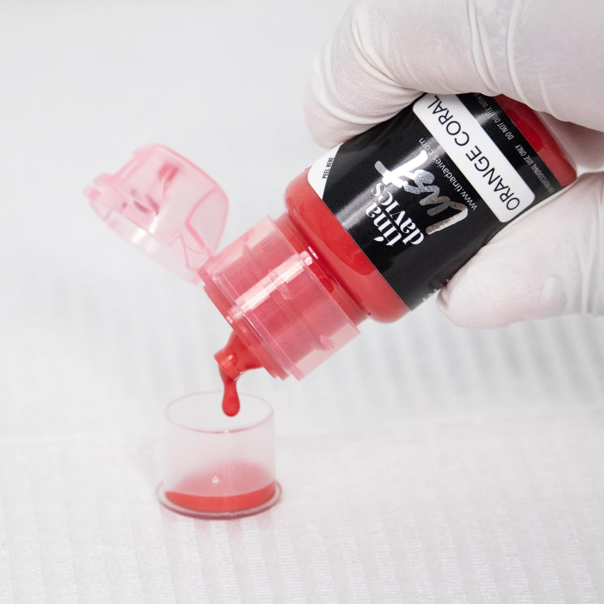 Tina Davies Professional Envy & Lust Lip Pigments - Permanent Lip Makeup - Colors Heal True to Tone - High Retention - Lust Orange Coral, 1/2oz/15ml Bottle