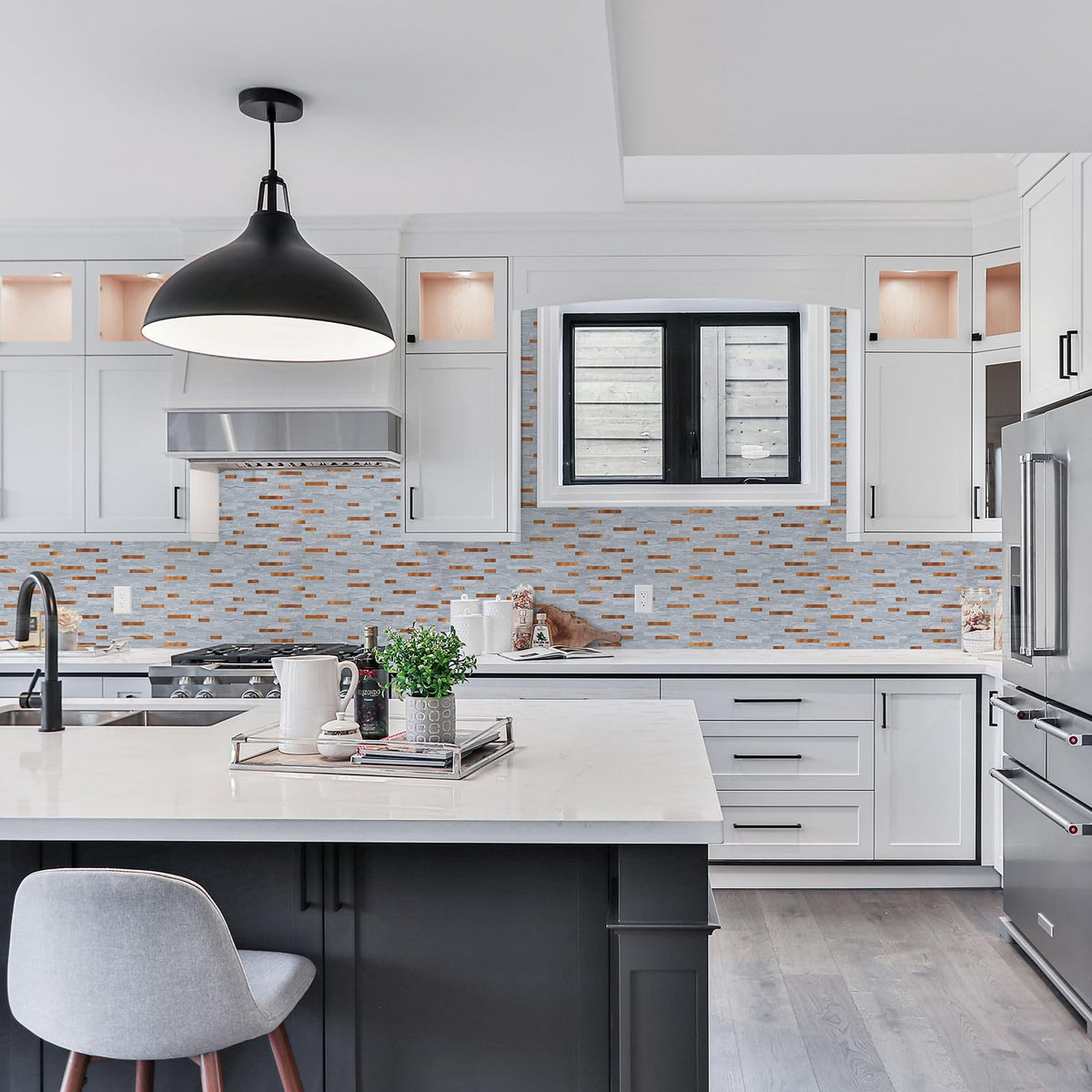 Midcard 10 Sheets Peel and Stick Backsplash PVC Wall Tile,for Kitchen Backsplash