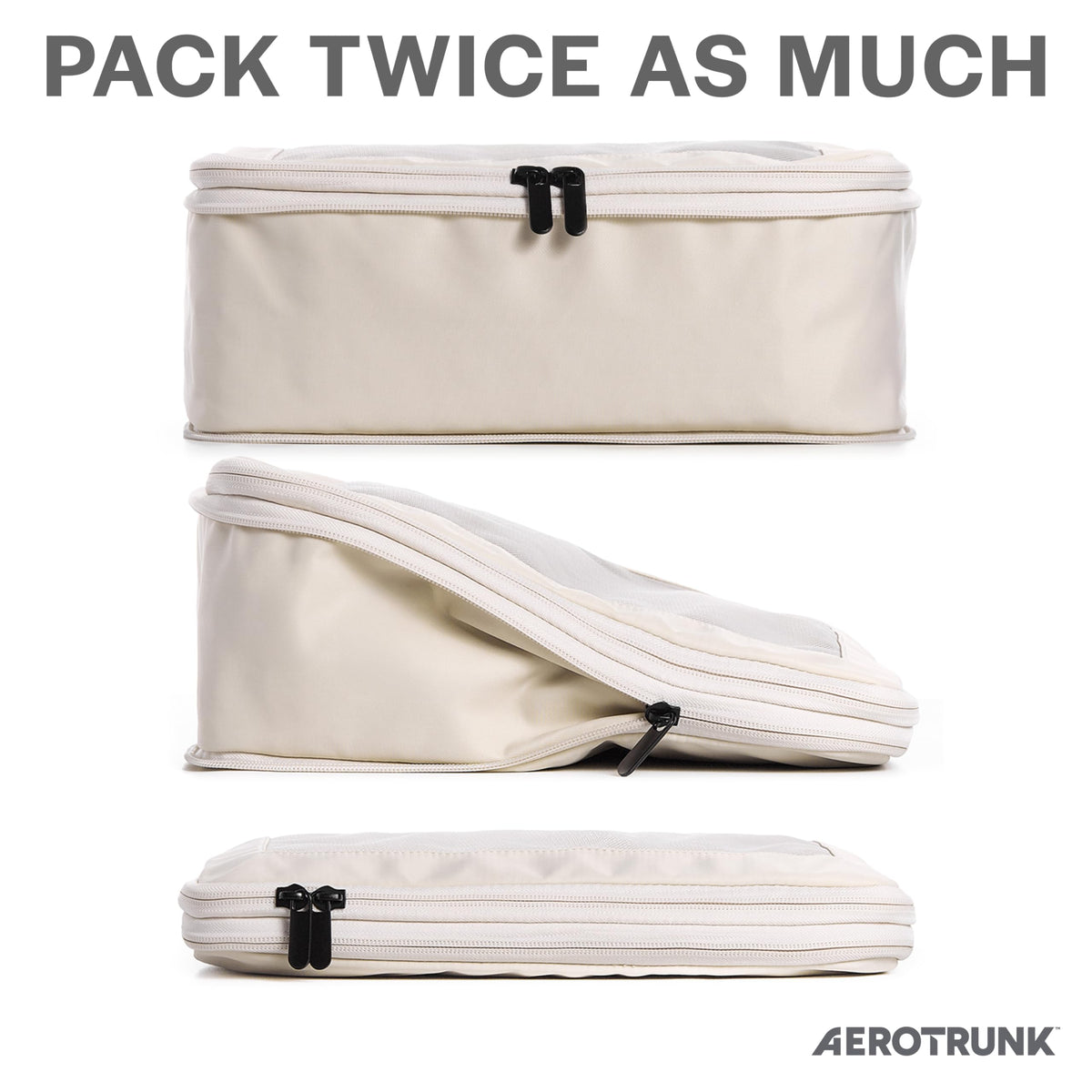 Aerotrunk Compression Packing Cubes for Travel, 2-Pack, Black