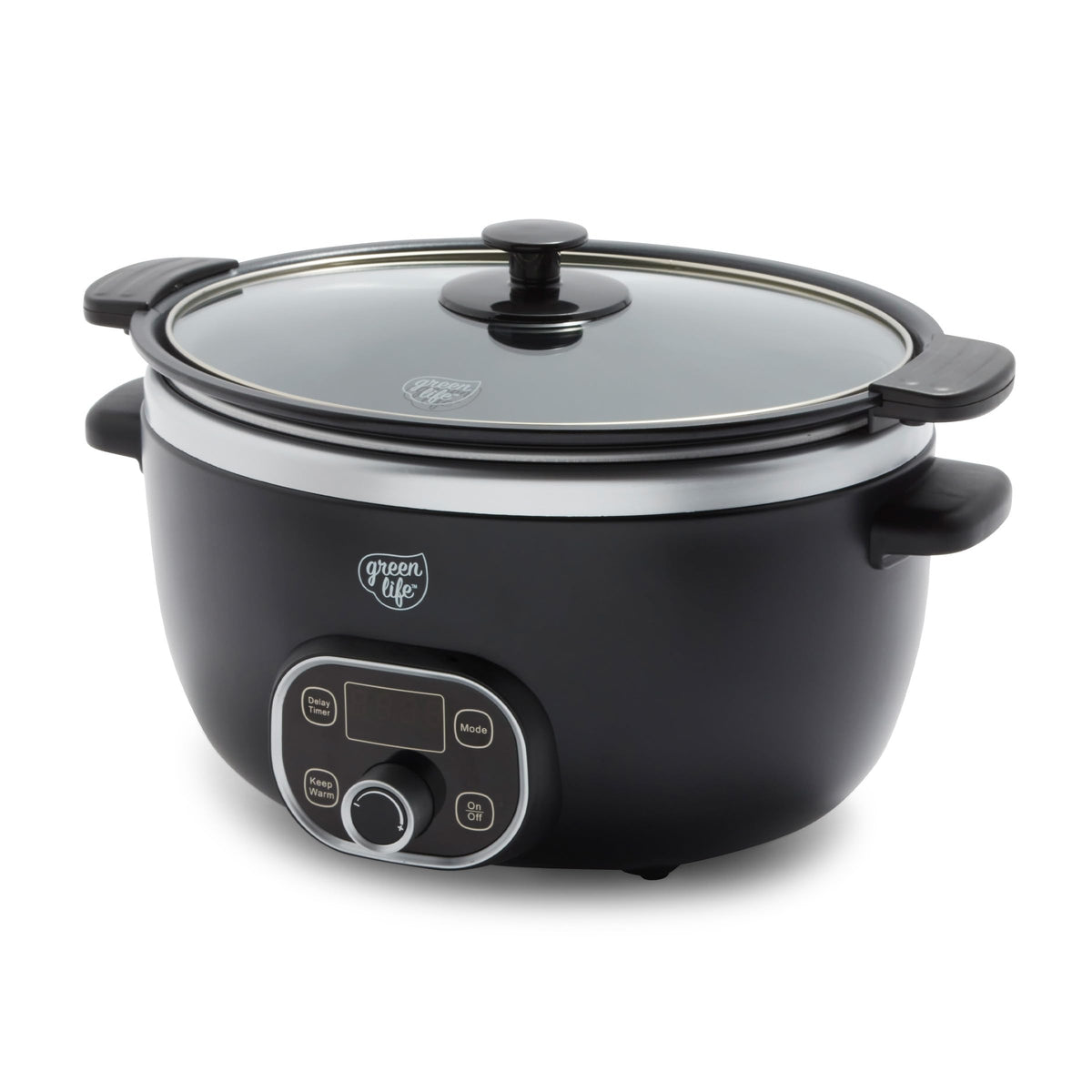 GreenLife 8QT Ceramic Nonstick Slow Cooker, Cooktop/Oven Safe, White